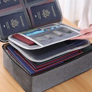 File Organizer Portable Fireproof Document Bag Pocket Passport Home Office